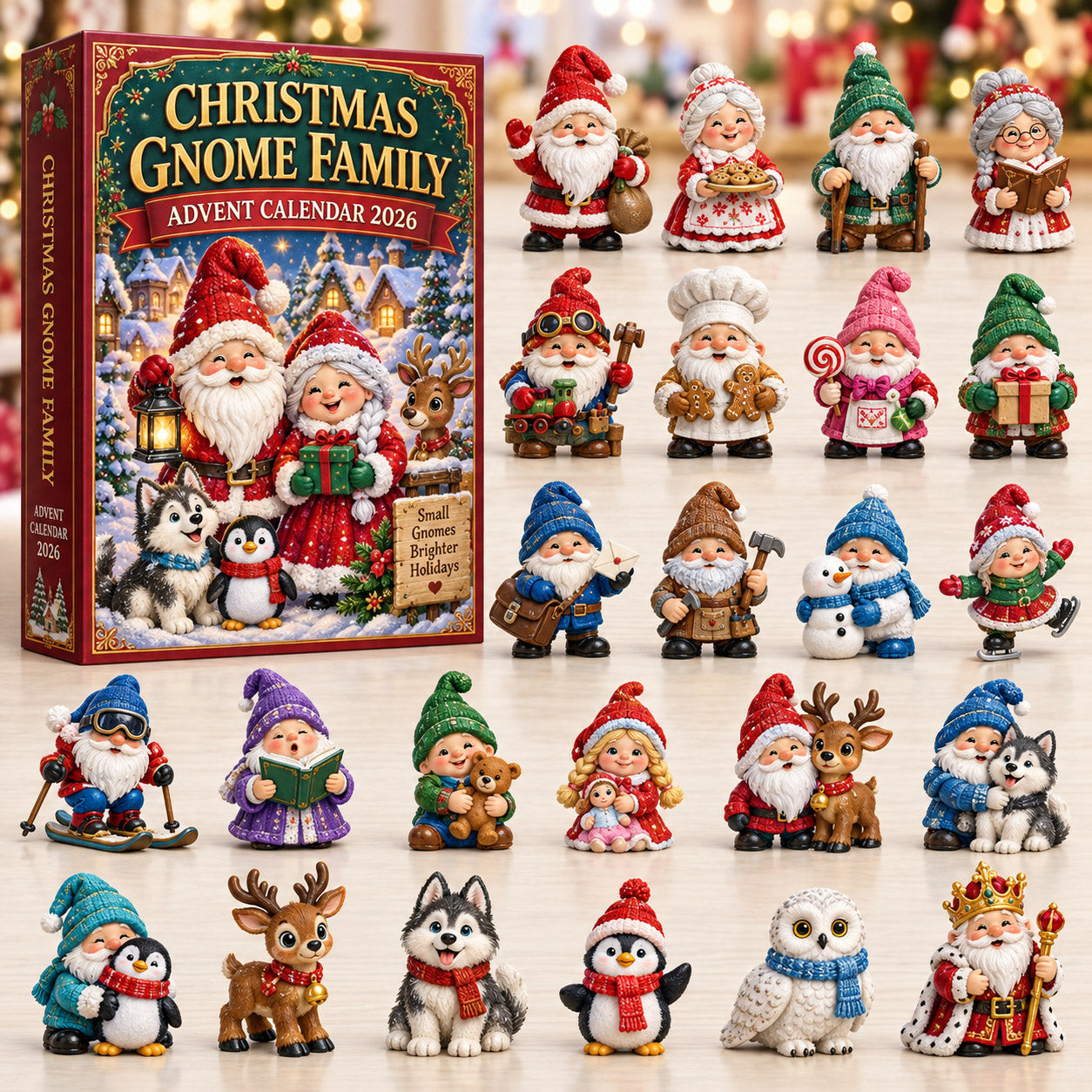 Christmas Gnome Family Advent Calendar 2026 Holiday Countdown Gifts For Family