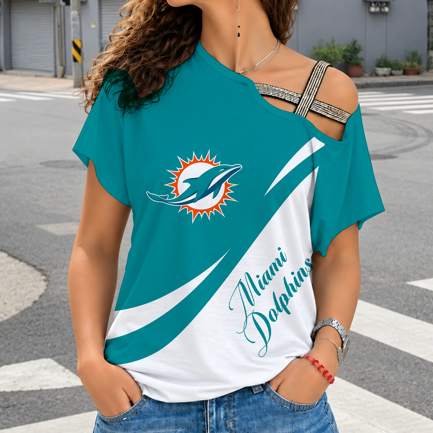 Limited Edition – Customized NFL Miami Dolphins Shoulder Shirt