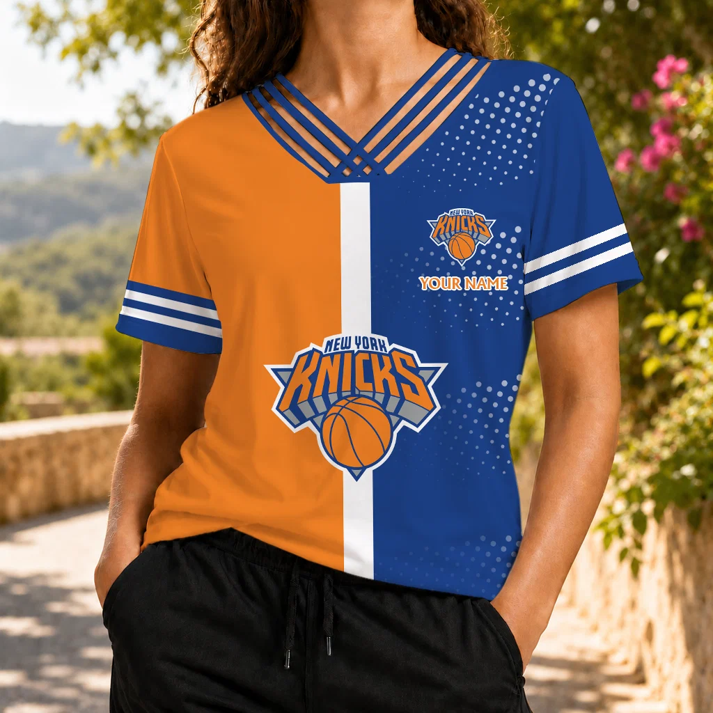 Limited Edition – Customized NBA New York Knicks V-Neck Shirt