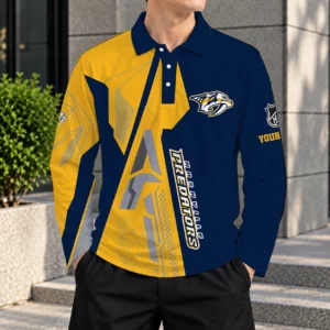 Limited Edition – Customized NHL Nashville Predators Men Long Sleeve Polo