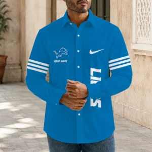 Limited Edition – Customized NFL Detroit Lions Men’s Long Sleeve Button-Up Shirt
