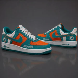Limited Edition – Customized NFL Miami Dolphins X Spider Air force 1 Shoes