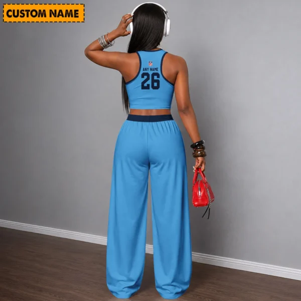 Limited Edition – Customized NFL Tennessee Titans Women’s Crop Top & Long Pants Set - Image 2