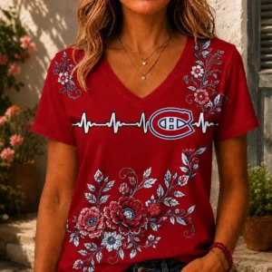 Limited Edition – Customized NHL Montreal Canadiens V-Neck Female Shirt