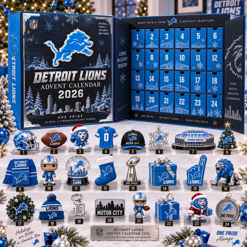 Detroit Lions Advent Calendar 2026 24 Day NFL Holiday Countdown Gift For Fans