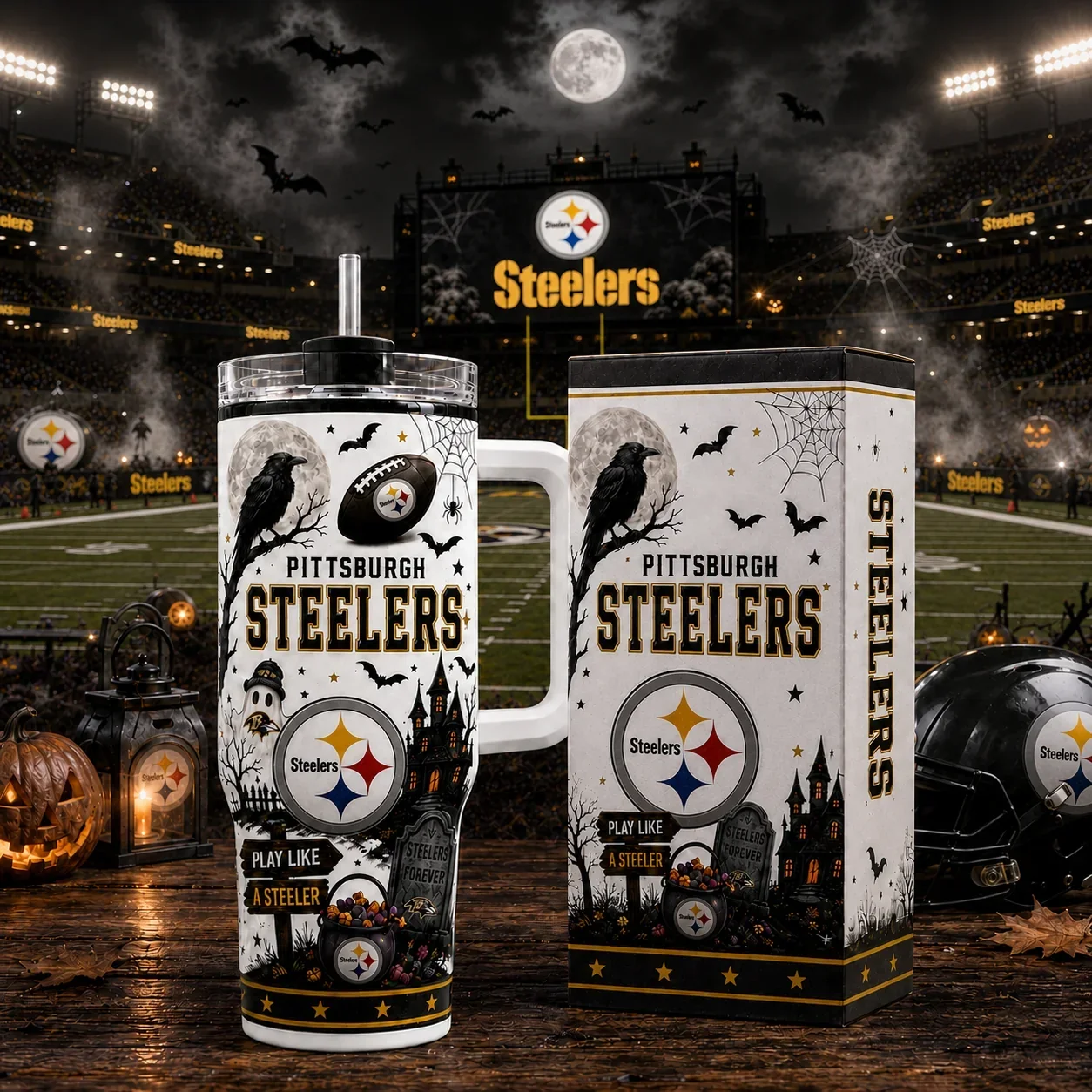 Limited Edition – Customized NFL Pittsburgh Steelers Halloween 40Oz Tumbler