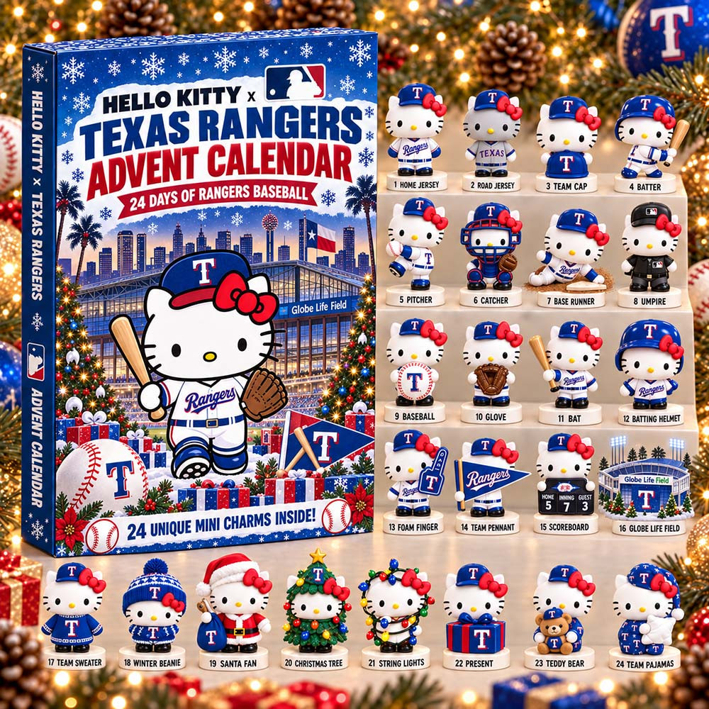 Texas Rangers Kitty Advent Calendar 2026 Rangers Baseball Rangers Merch Christmas Gift For Fan