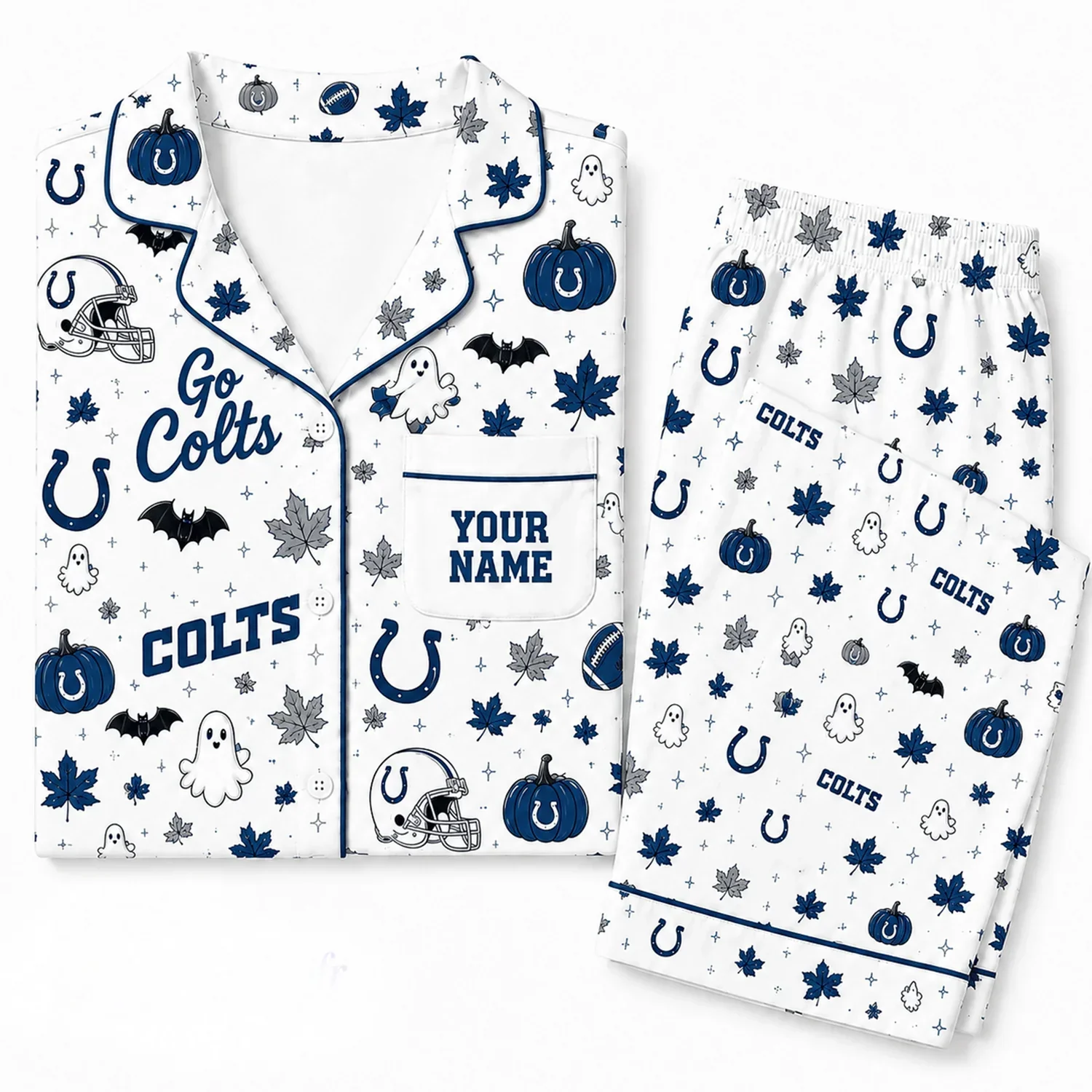 Limited Edition – Customized NFL Indianapolis Colts Halloween Long Pajamas Set