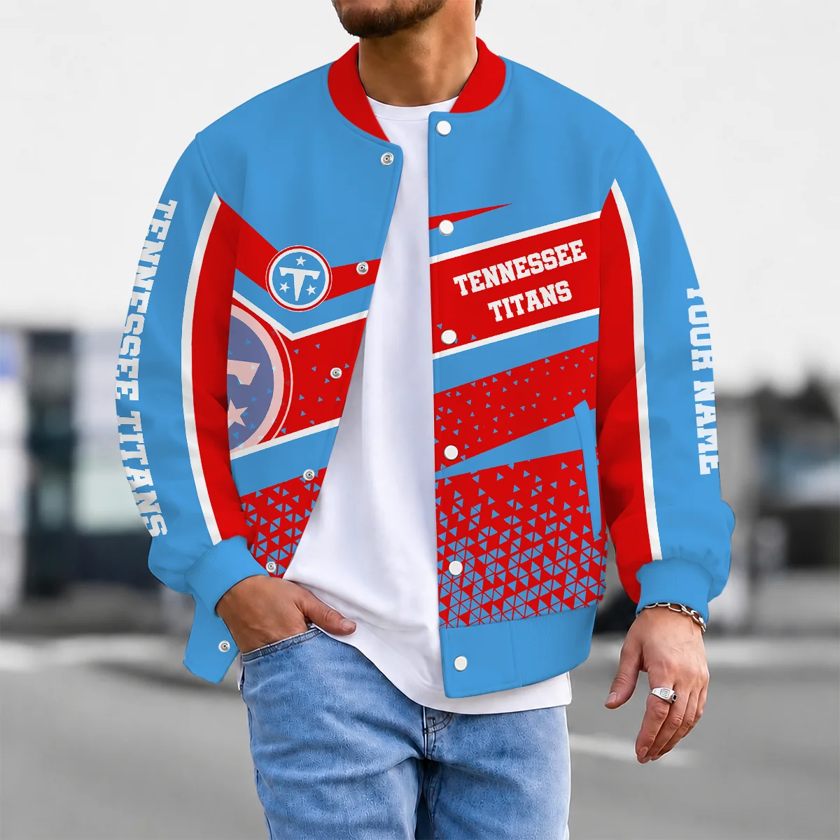 Limited Edition – Customized NFL Tennessee Titans Satin Varsity & Baseball Jacket
