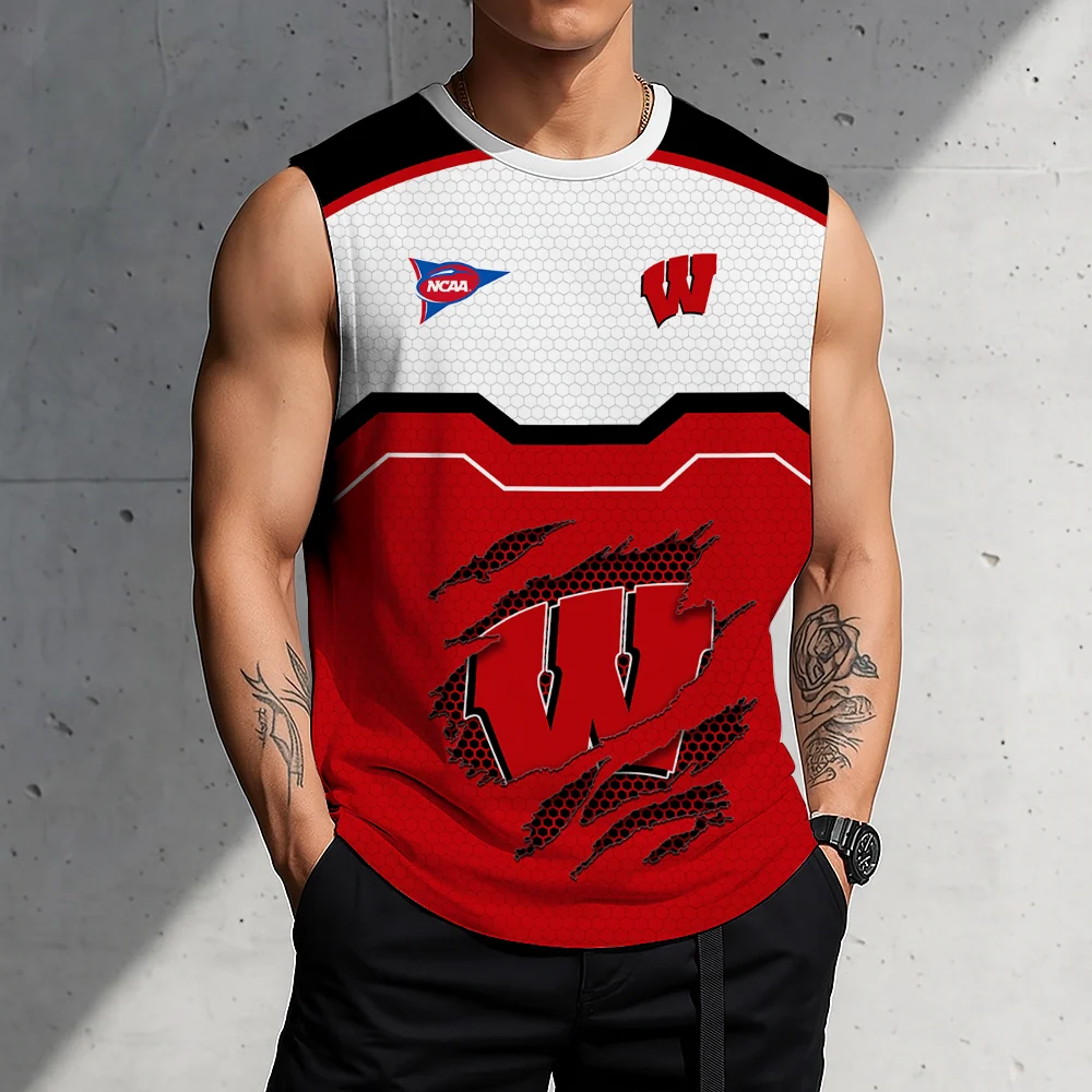 Limited Edition – Customized NCAA Wisconsin Badgers Men’s Gym Shirt