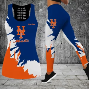 Limited Edition – Customized MLB New York Mets Hollow Tank Top & Leggings Set