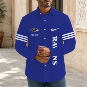 Limited Edition – Customized NFL Baltimore Ravens Men’s Long Sleeve Button-Up Shirt