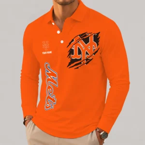 Limited Edition – Customized MLB New York Mets Men’s Long Sleeve Polo