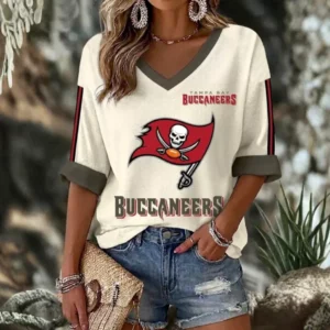Limited Edition – Customized NFL Tampa Bay Buccaneers Women’s Heart V-Neck Long Sleeve Shirt