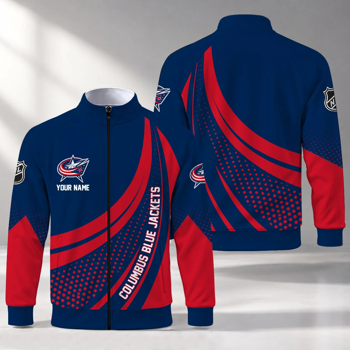 Limited Edition – Customized NHL Columbus Blue Jackets Stand Collar Jacket