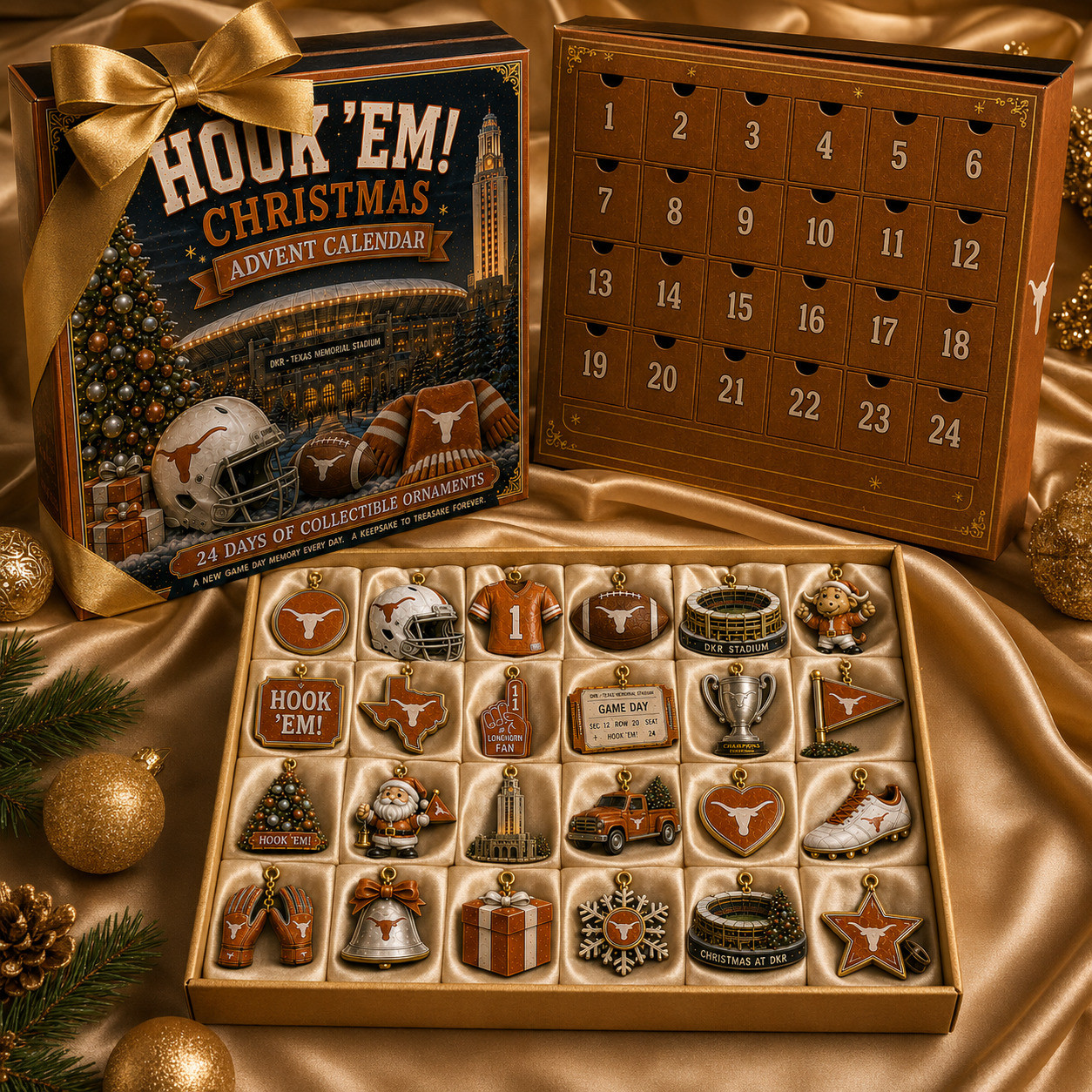 Texas Longhorns Merch Hook’Em Christmas Advent Calendar Longhorns Football Gifts