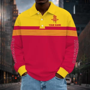 Limited Edition – Customized NBA Houston Rockets Men Long Sleeve Polo Shirt