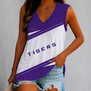 Limited Edition – Customized NCAA Lsu Tigers Women’s V-Neck Tank Top