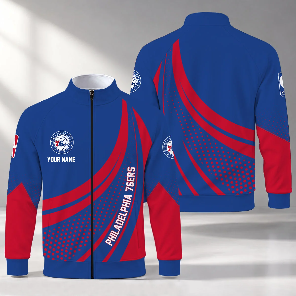 Limited Edition – Customized NBA Philadelphia 76Ers Stand Collar Jacket