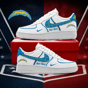 Limited Edition – Customized NFL Los Angeles Chargers Af1 Shoes