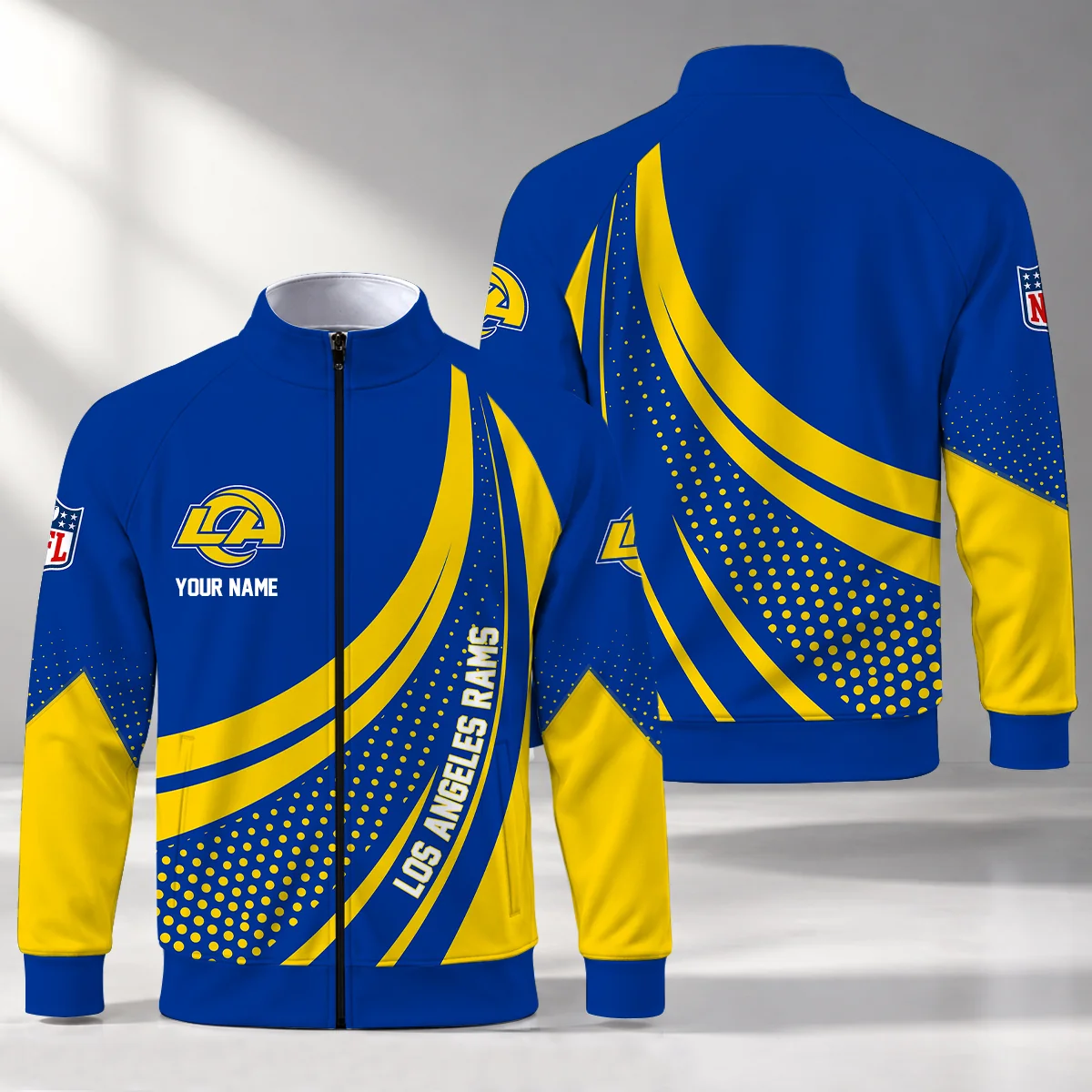 Limited Edition – Customized NFL Los Angeles Rams Stand Collar Jacket