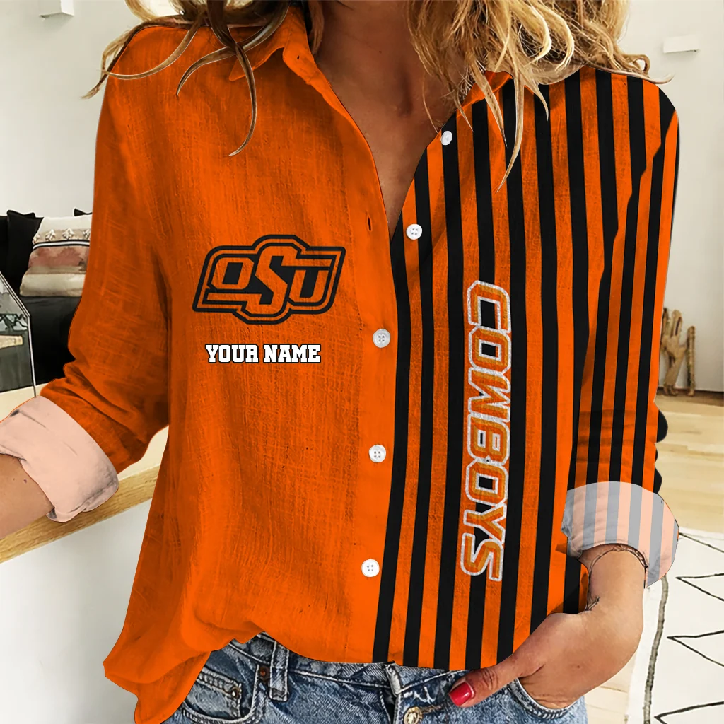 Limited Edition – Customized NCAA Oklahoma State Cowboys Women Casual Shirt For Fan