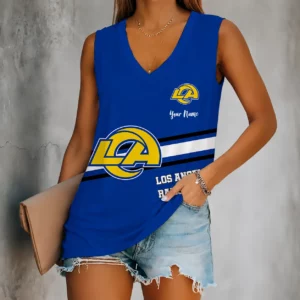 Limited Edition – Customized NFL Los Angeles Rams Women’s V-Neck Tank Top