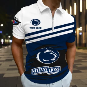 Limited Edition – Customized NCAA Penn State Nittany Lions Zip Polo Shirt