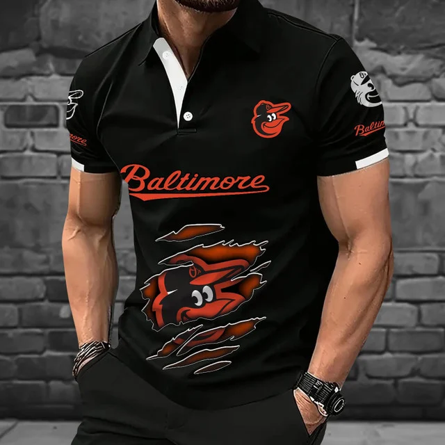 Limited Edition – Customized MLB Baltimore Orioles Polo Shirt - Image 4