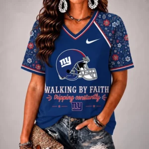 Limited Edition – Customized NFL New York Giants V-Neck Female Shirt