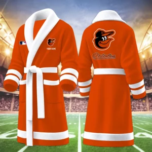 Limited Edition – Customized MLB Baltimore Orioles Multicolor Fleece Bathrobe