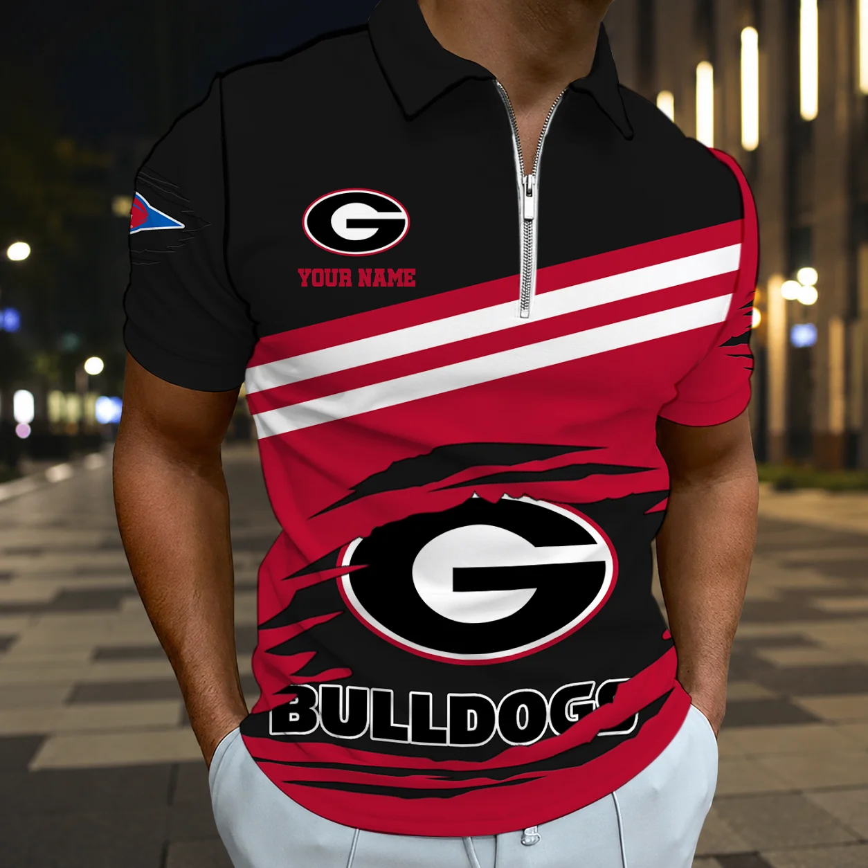 Limited Edition – Customized NCAA Georgia Bulldogs Zip Polo Shirt