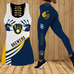 Limited Edition – Customized MLB Milwaukee Brewers Hollow Tank Top & Leggings Set