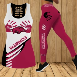 Limited Edition – Customized NCAA Arkansas Razorbacks Hollow Tank Top & Leggings Set
