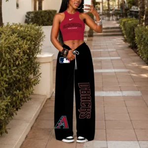 Limited Edition – Customized MLB Arizona Diamondbacks Women’s Crop Top & Long Pants Set