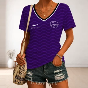 Limited Edition – Customized NCAA Kansas State Wildcats V-Neck Female Shirt