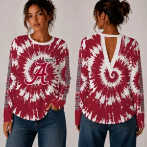Limited Edition – Customized NCAA Alabama Crimson Tide Women’s Back V-Cut Long-Sleeve Shirt