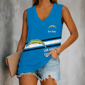 Limited Edition – Customized NFL Los Angeles Chargers Women’s V-Neck Tank Top