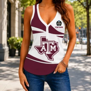 Limited Edition – Customized NCAA Texas A&M Aggies Women’s V-Neck Tank Top