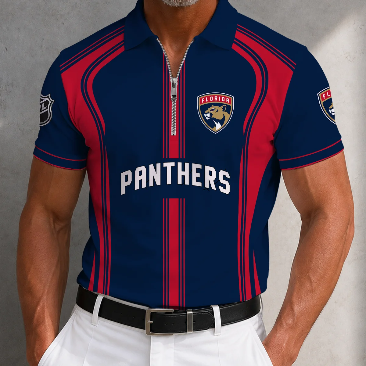 Limited Edition – Customized NHL Florida Panthers Zipper Polo Shirt