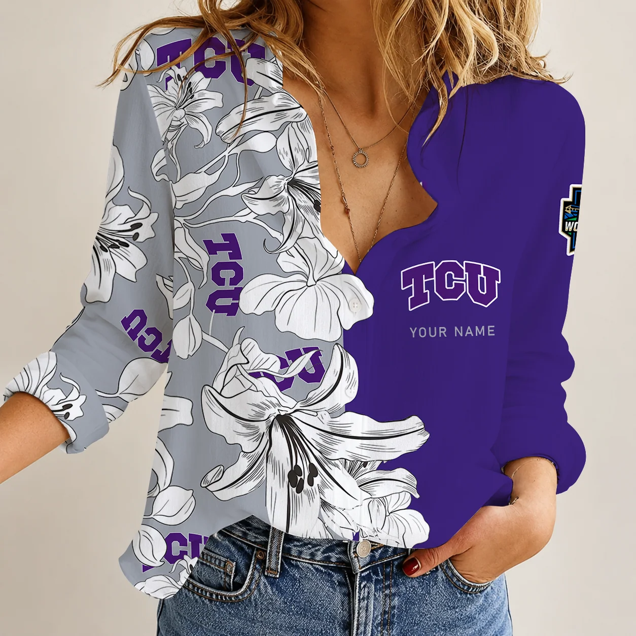 Limited Edition – Customized NCAA Tcu Horned Frogs Women Casual Shirt