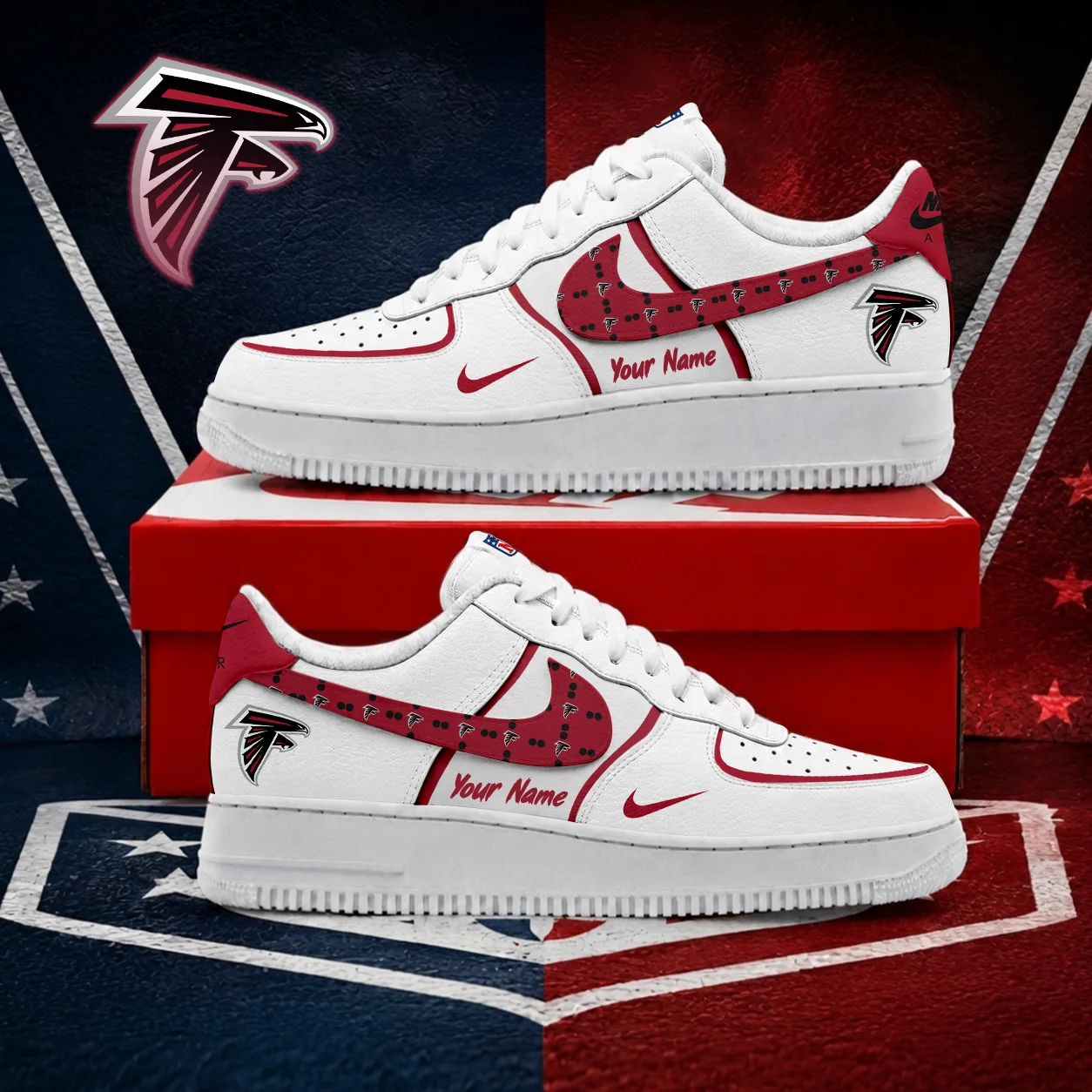 Limited Edition – Customized NFL Atlanta Falcons Af1 Shoes