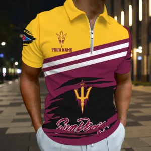 Limited Edition – Customized NCAA Arizona State Sun Devils Zip Polo Shirt