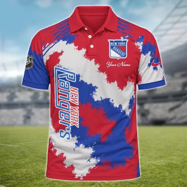 Limited Edition – Customized NHL New York Rangers Polo Shirt - Image 2