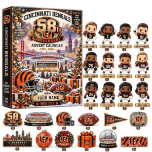 Cincinnati Bengals 58th Anniversary 2026 Advent Calendar Xmas Countdown Gift For Fans