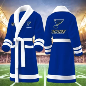 Limited Edition – Customized NHL St. Louis Blues Multicolor Fleece Bathrobe