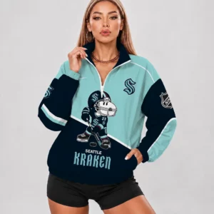 Limited Edition – Customized NHL Seattle Kraken V-Neck Zipper Sweatshirt Jacket