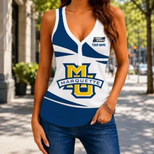 Limited Edition – Customized NCAA Marquette Golden Eagles Women’s V-Neck Tank Top