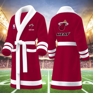 Limited Edition – Customized NBA Miami Heat Multicolor Fleece Bathrobe