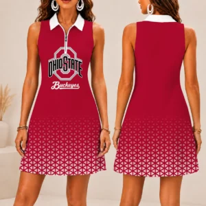 Limited Edition – Customized NCAA Ohio State Buckeyes Women’s Zip Sleeveless Polo Dress